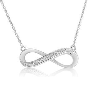 .925 Sterling Silver Diamond Accent Infinity Necklace 18 inch